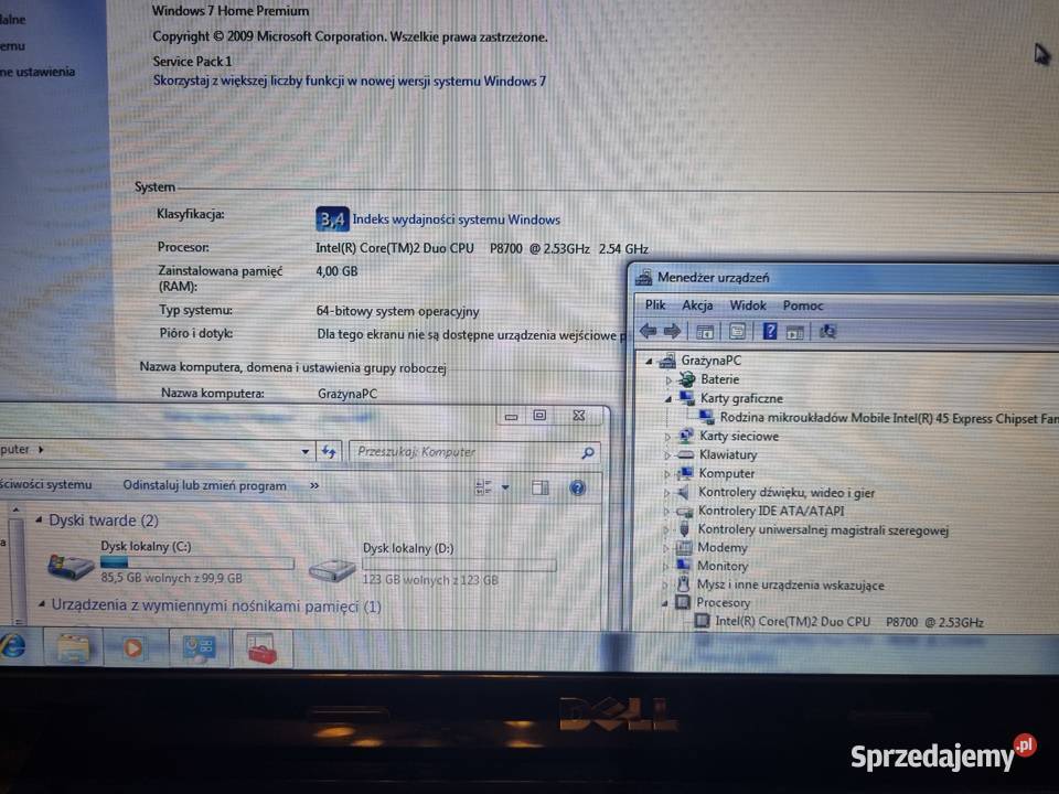 Laptop Dell Vostro 1015 C2D 253 GHz 4GB RAM SSD Karta graficzna Warszawa
