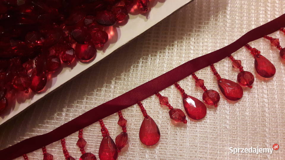Taśma atłasowa z koralikami do mazowieckie Radom