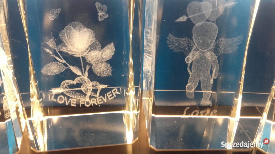 Kryształy Walentynkowe 3D grawer laserowy Dekoracje i ozdoby