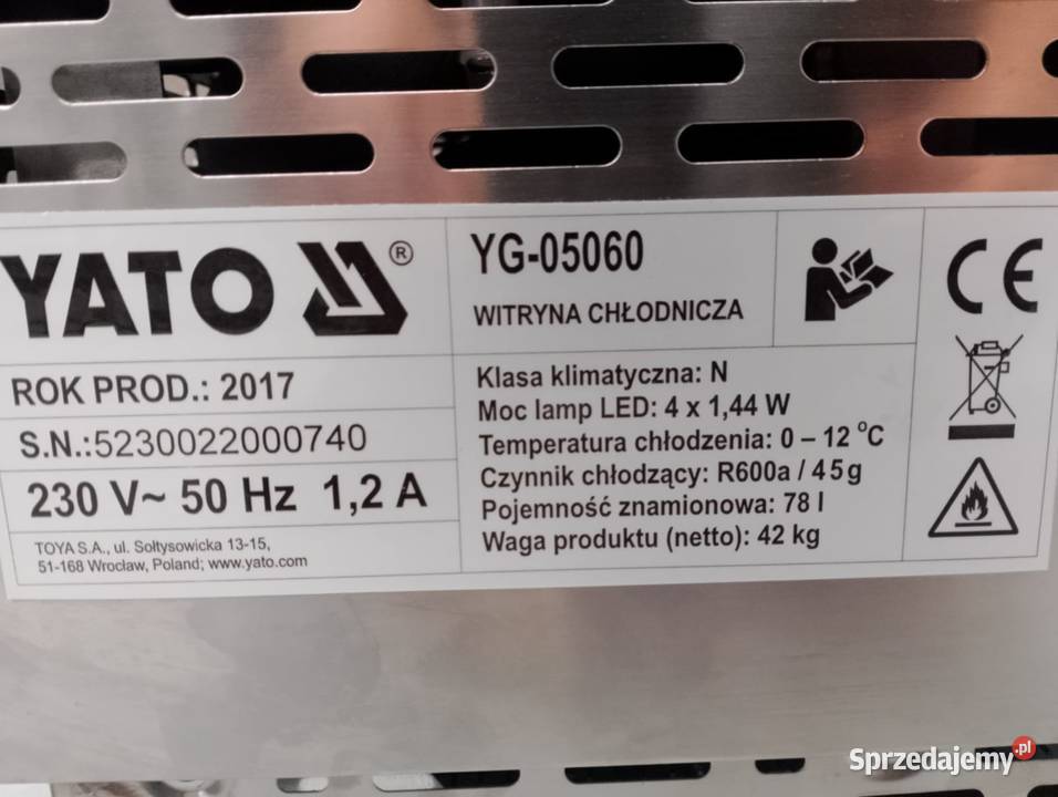 Witryna chłodnicza 78l Yato YG05060 Wrocław