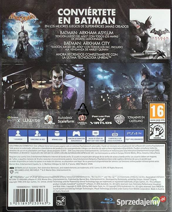 BATMAN RETURN TO ARKHAM PLAYSTATION 4 4 5 NOWA Kraków