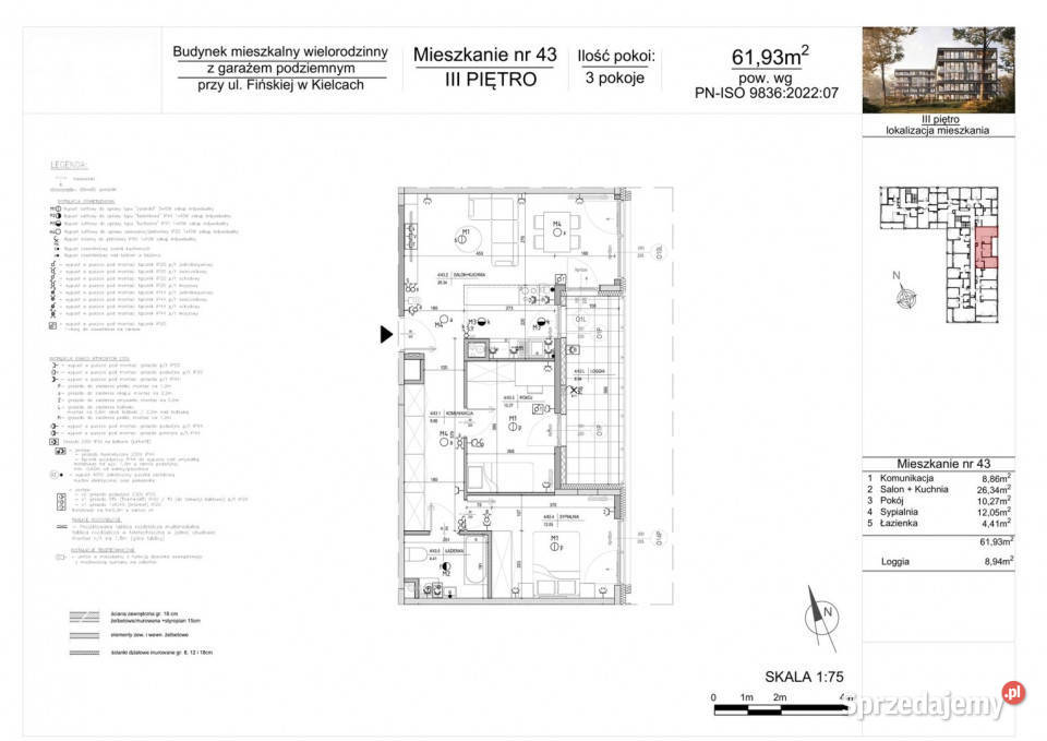 Mieszkanie Kielce 6193m2 3 pokojowe