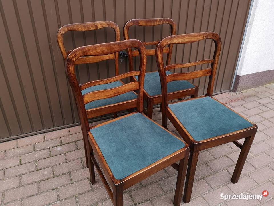 Krzesła ARTDECO Stare Antyk Komplet 4 Sztuki Swarzędz