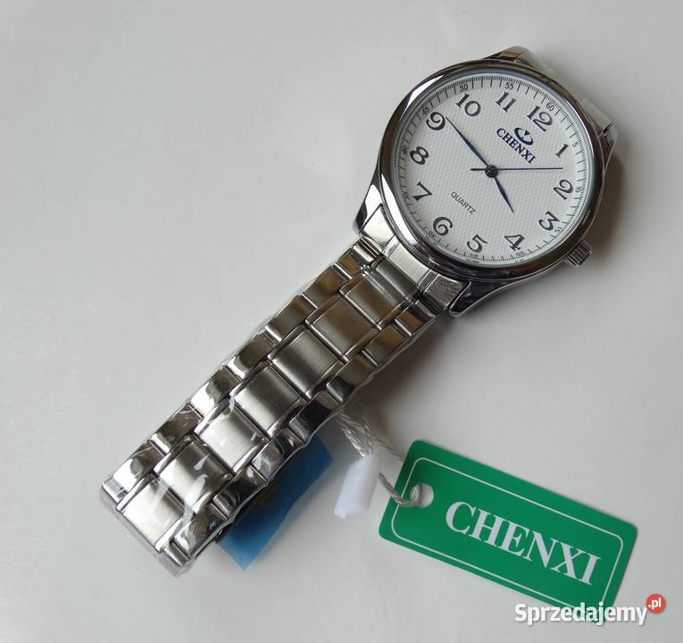 Klasyczny zegarek męski damski 38mm biała tarcza lubuskie Gorzów Wielkopolski