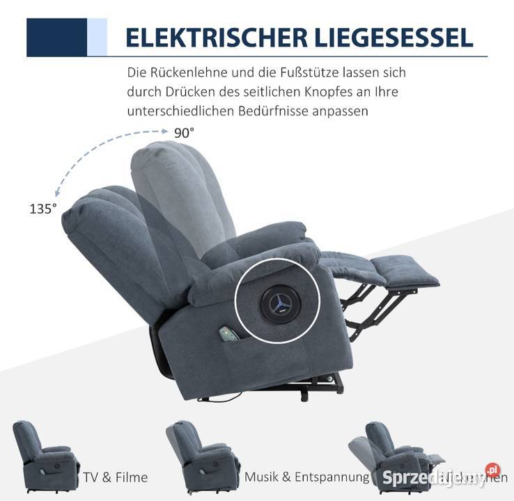 Fotel z funkcją odchylania pilot zdalnego Pozostałe