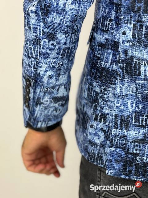 GIOVANNI PERA Marynarka męska D628 niebieska w Odzież codzienna Ostrów Wielkopolski