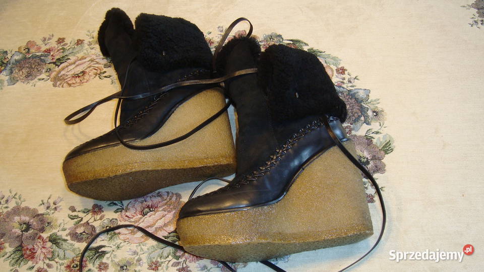 Botki na koturnie COACH York USA Kozaki