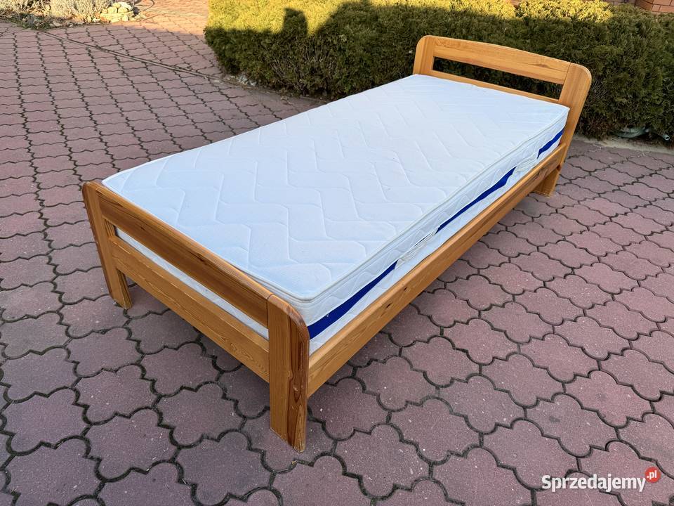 Łóżko drewniane 90x200 sosnowe materac rama Garwolin sprzedam