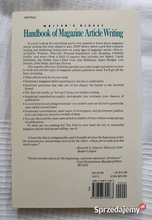 Handbook of Magazine Article Writing Książka ENG Warszawa
