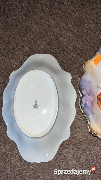 Patera owalna Półmisek z opalizowanej porcelany Gdańsk