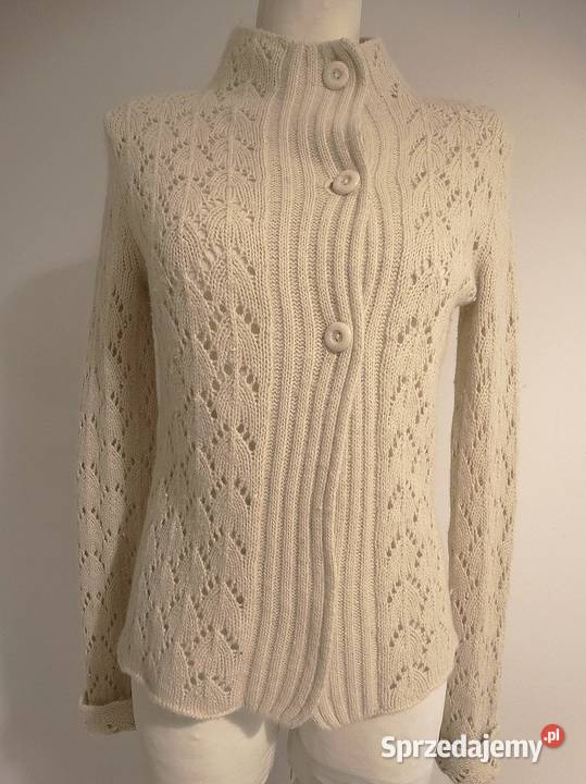 Sweter Kardigan Wełniany z Angorą Rozpinany Swetry i golfy Łomża