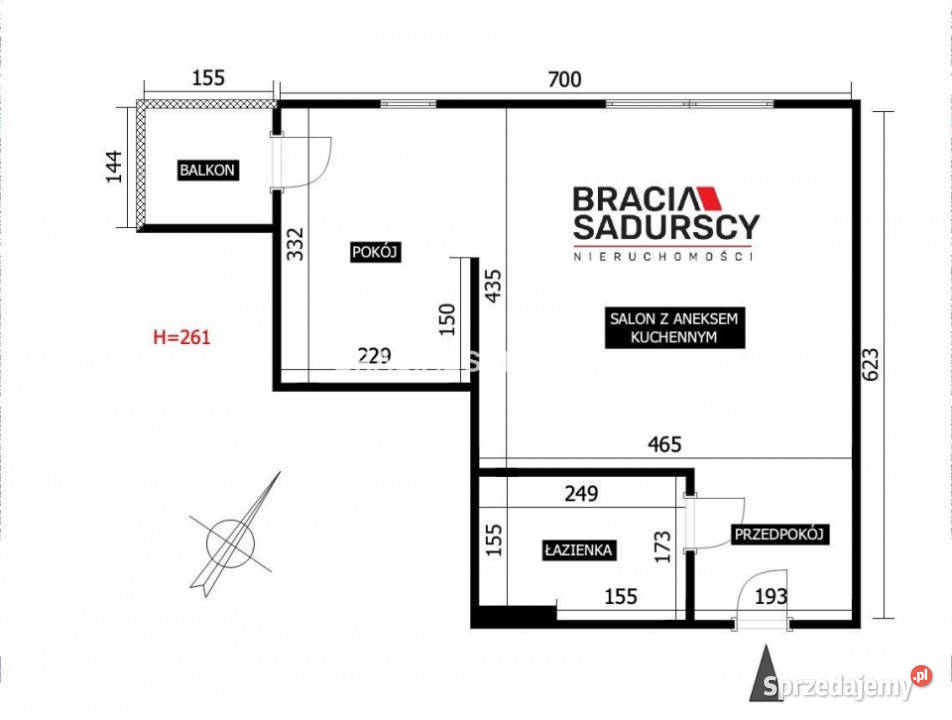 Mieszkanie 36m2 2 pokoje Kraków Piętro 5