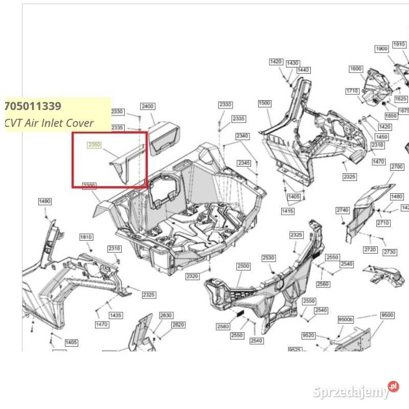 Osłona wlotu powietrza CVT CanAm Maverick Nowy Sącz sprzedam