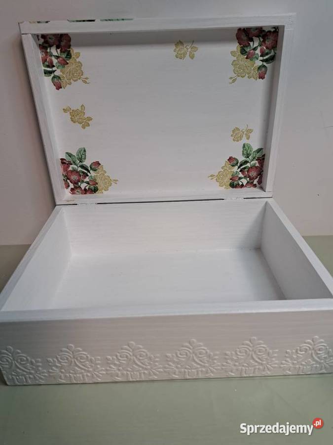 Szkatułka elegancka kwiaty handmade Szkatułki i pudełeczka Kędzierzyn-Koźle