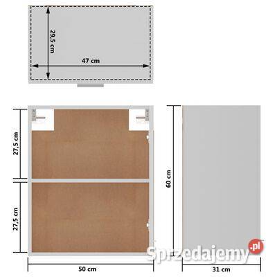 vidaXL Szafka wisząca biała 50x31x60 materiał Pozostałe Warszawa