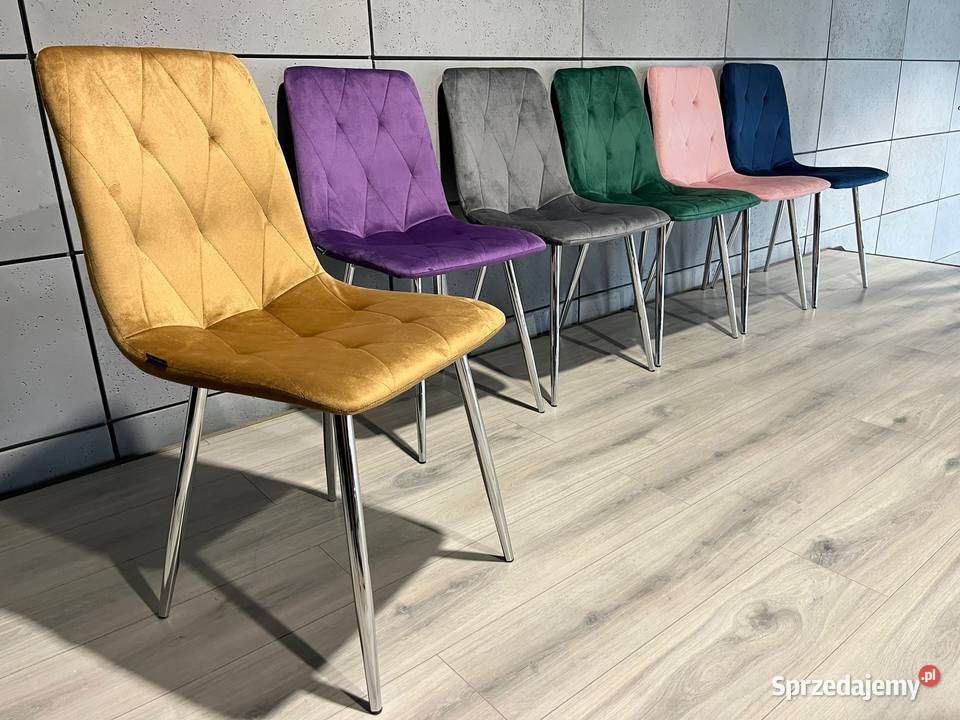 Krzesła tapicerowane pikowane welurowe glamour podlaskie Białystok sprzedam