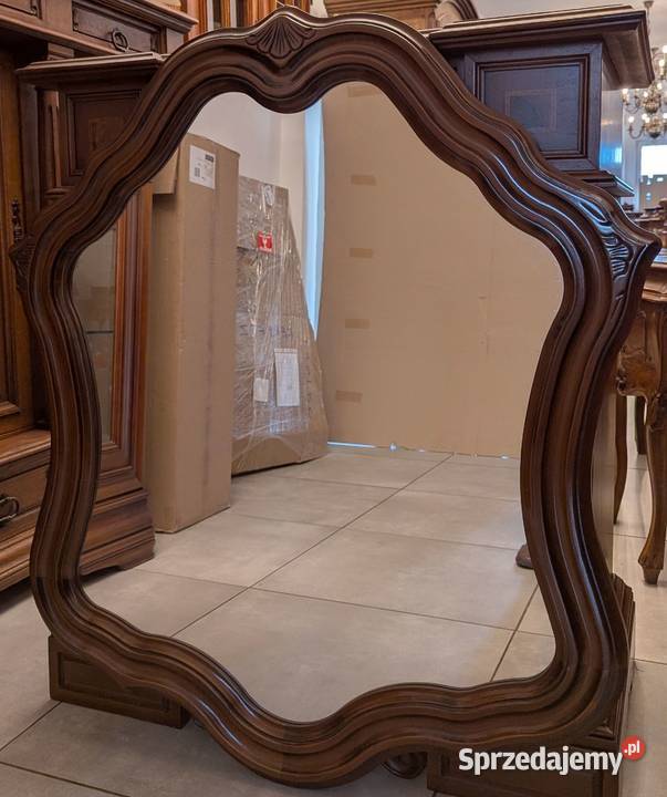 Piękne włoskie lustro orzech sklep Dąbrowa