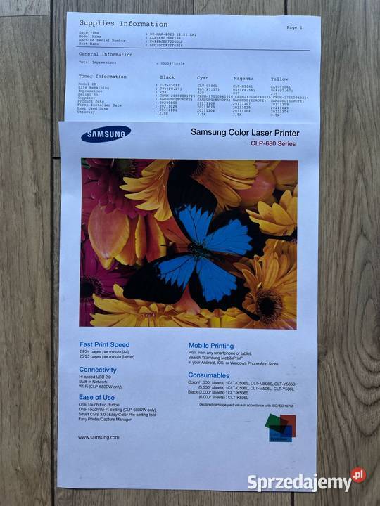 Tonery do SAMSUNG CLP680 komplet używane zestaw