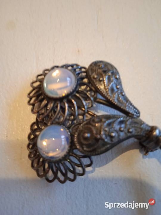 OKSYDOWANA BROSZKA Z KAMIENIAMI Ozdoby Piła