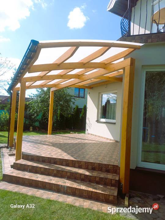 Zadaszenie tarasu drewno BSH poliwęglan Murowana Goślina
