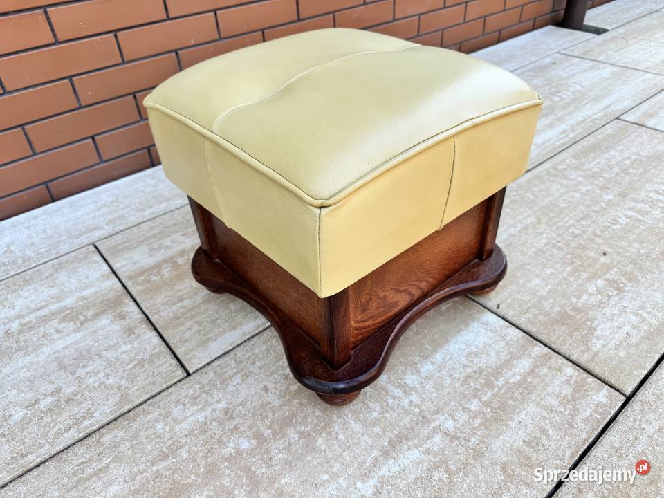 Pufa skórzana podnóżek skórzany stołek skóra Sulbiny