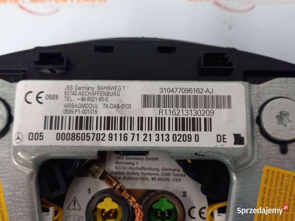 MERCEDES W204 07r AIRBAG poduszka kierowcy Poduszki powietrzne świętokrzyskie