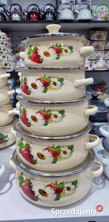 GARNKI EMALIOWANE 5 SZTUK Grodzisk Mazowiecki