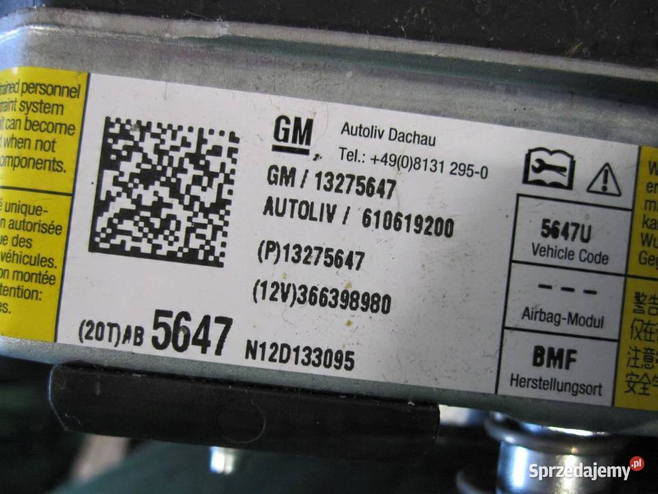 OPEL INSIGNIA A I 10r AIRBAG poduszka kierowcy sprzedam