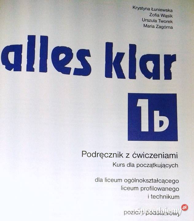 Alles klar 1B Podręcznik z ćw Kurs lubelskie Chełm