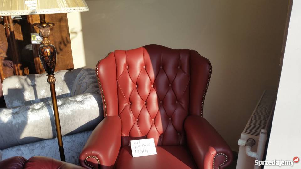 Kanapa Chesterfield przepiękna skóra kujawsko-pomorskie Grudziądz sprzedam