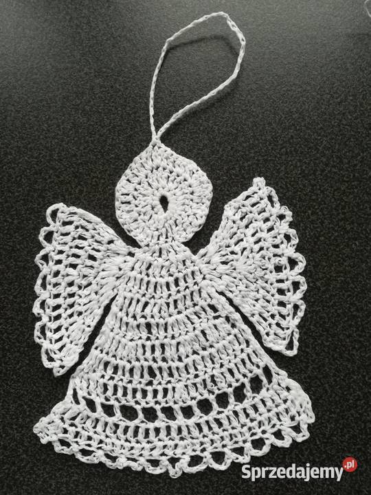 ręcznie haftowane na szydełku aniołki choinka Gdańsk