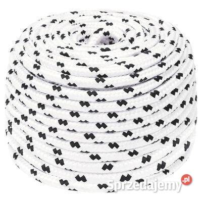 vidaXL Pleciona linka żeglarska biała 8 mm x 25 Budowa sprzedam