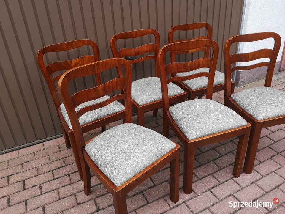 Krzesła ARTDECO OrzechBuk Stare Antyk Komplet 6 wielkopolskie Swarzędz