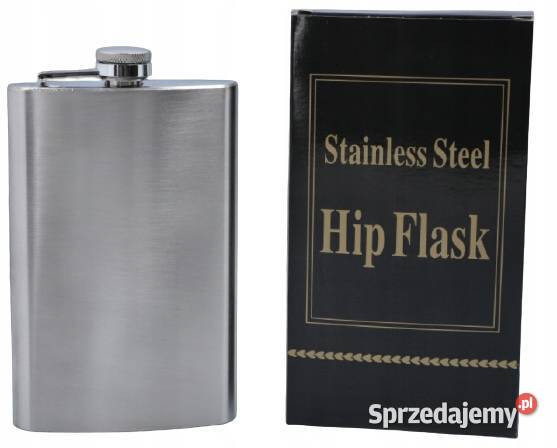 Metalowa Piersiówka Klasyczna Płaska Srebrna Ostrowy nad Okszą