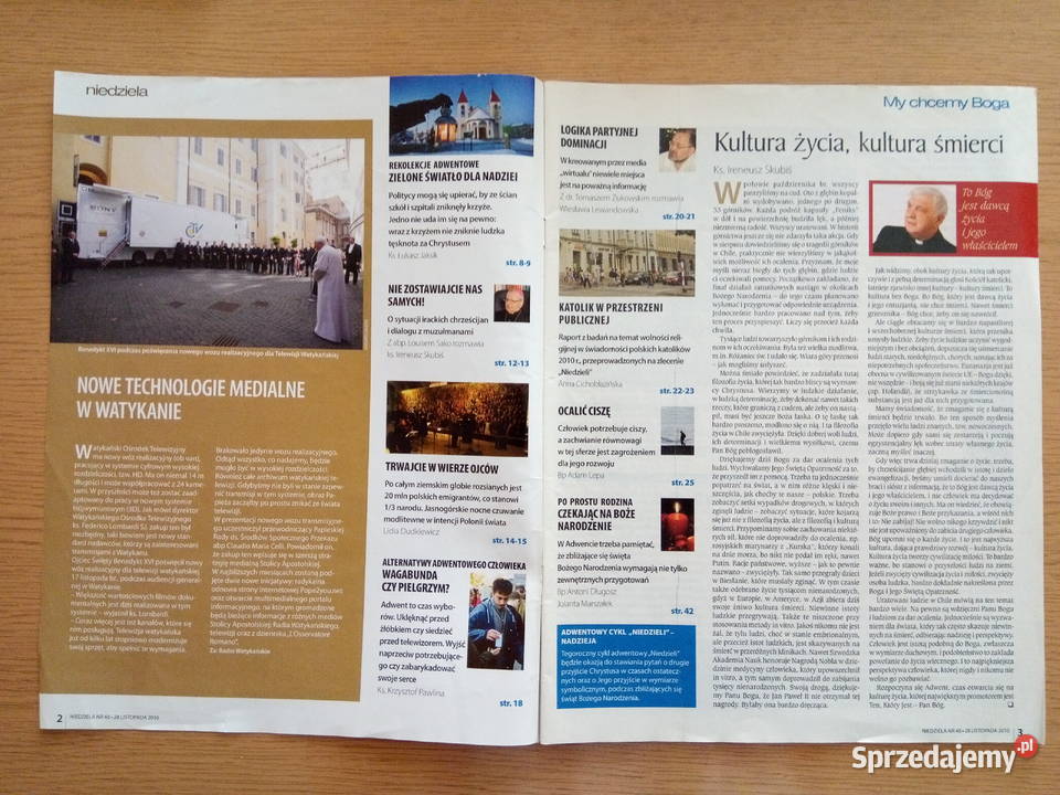Tygodnik Niedziela listopad 2010r tygodnik sprzedam