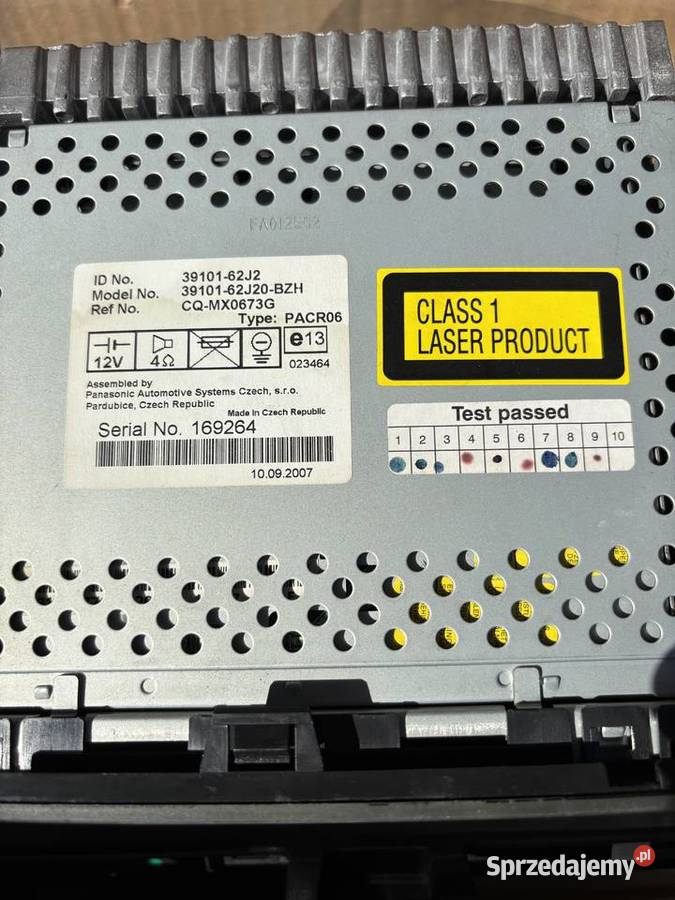 Radio Suzuki Swift Rok produkcji 2007 Podolsze