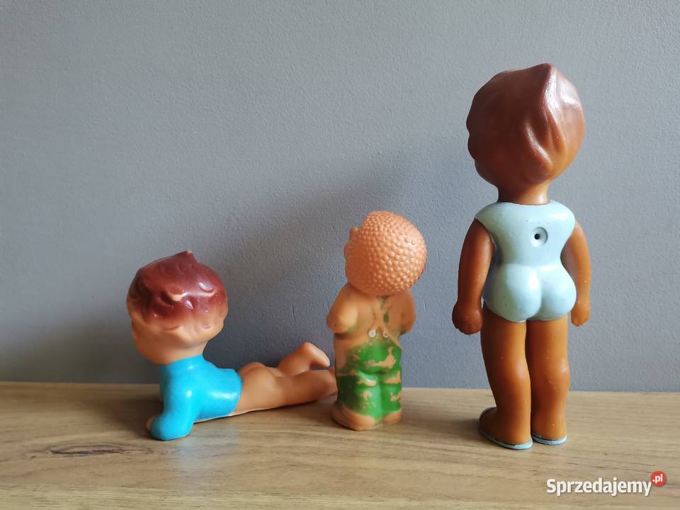 Stare gumowe zabawki lalki PRL 3 sztuki sprzedam