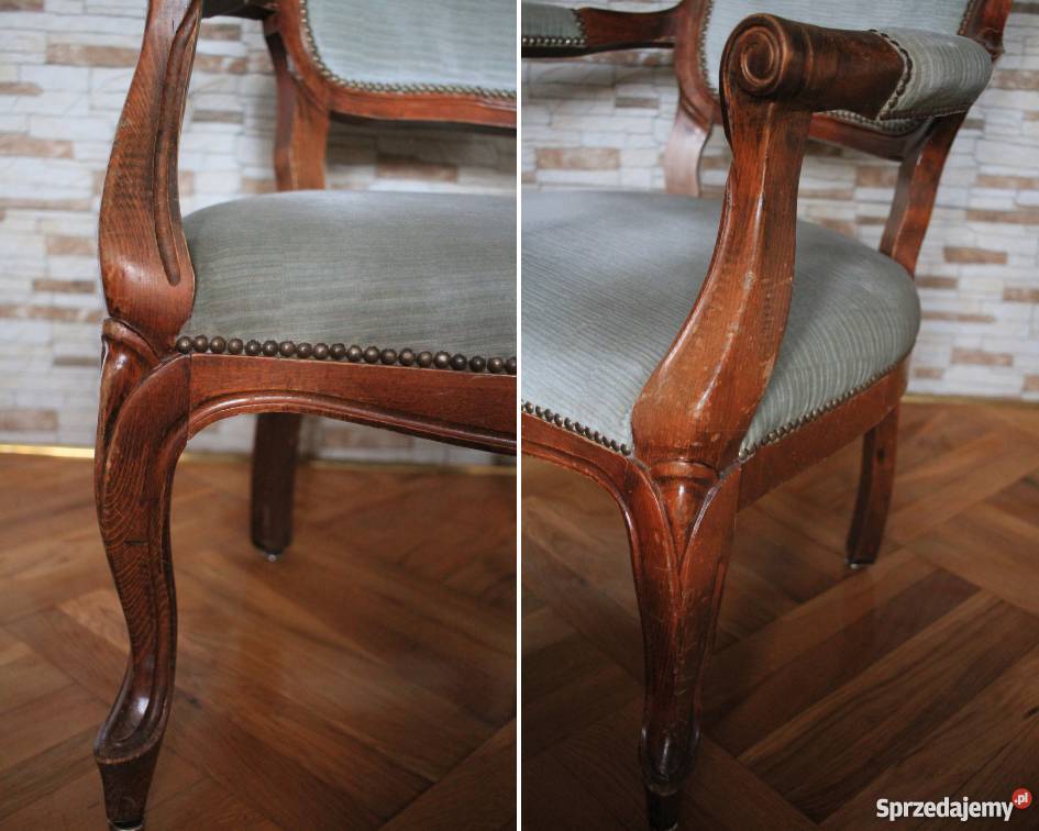 Piękny fotel klasyczny pięknie zdobiony Pszczyna sprzedam