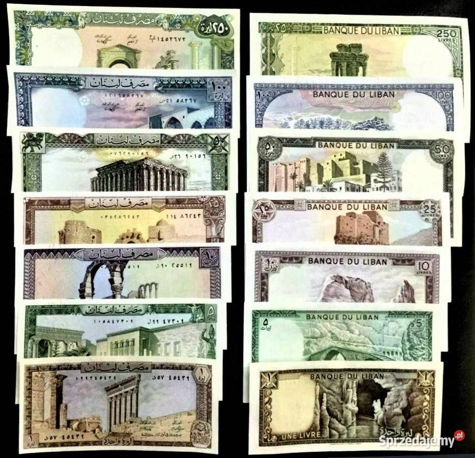 LIBAN 19801988komplet 7 banknotów UNC WYSYŁKA pomorskie Człuchów sprzedam