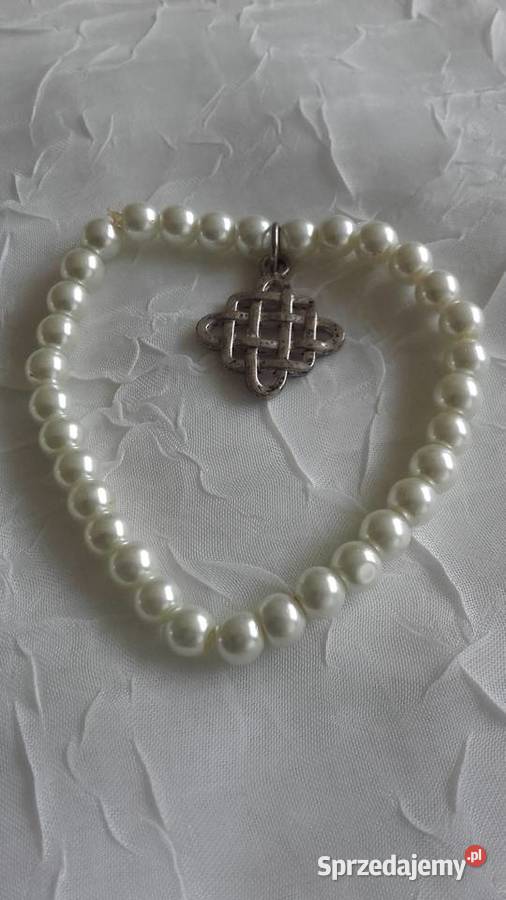 BRANSOLETKA Z BIAŁYCH PEREŁEK Piła sprzedam