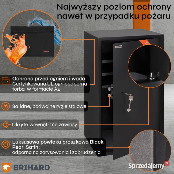 Sejf Brihard Business XXL K 97 l na klucz śląskie