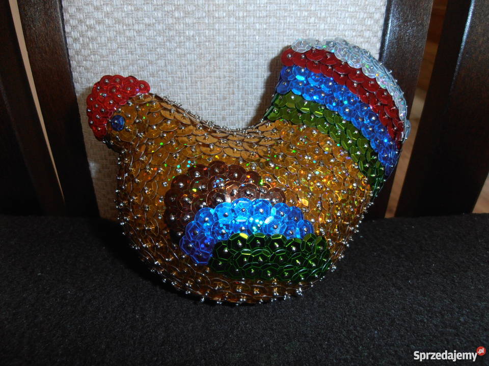 Kogut styropianowy zcekinów Wielkanoc