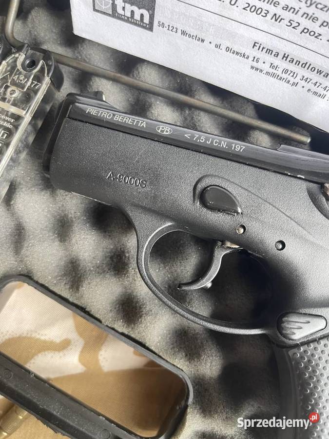 Wiatrówka pistolet Beretta A9000S 45 mm nabój Luboń
