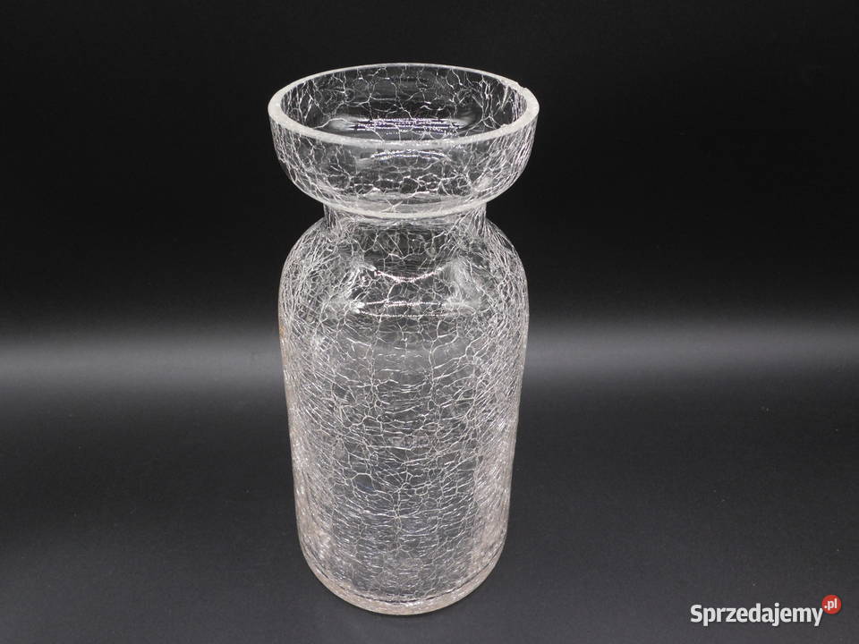 Vintage wazon ze spękanego szkła CRACKLE GLASS