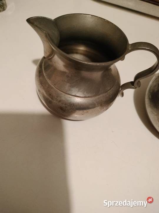 Zestaw dzbanuszek i pojemnik z pokrywką metal Choszczno
