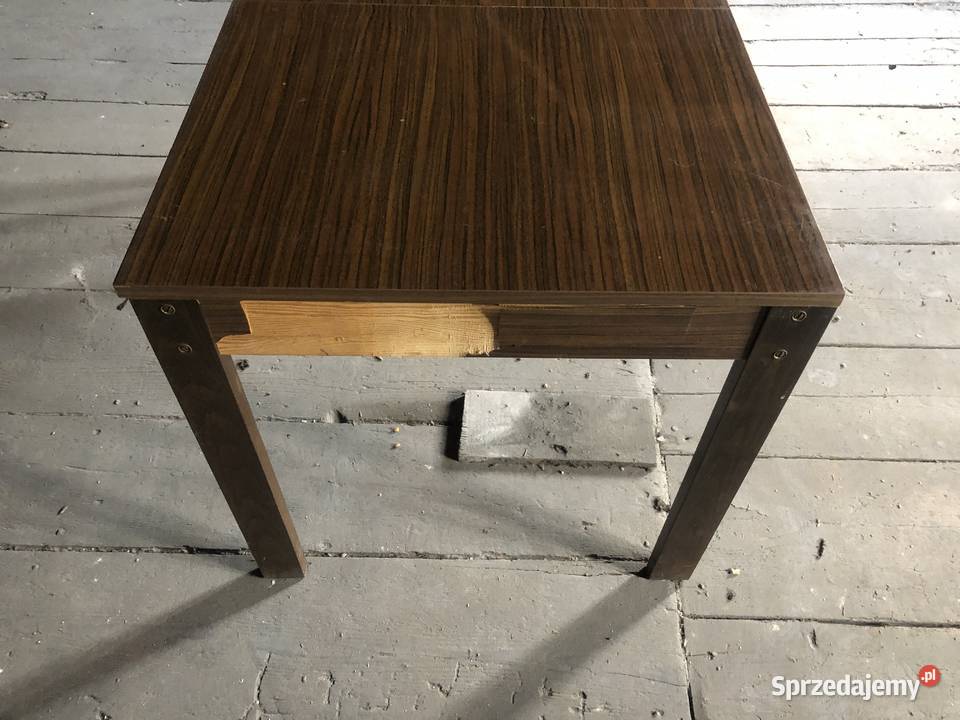 Stół ława stoli rozkładany ciemnobrązowy 75 x 72cm Byczyna