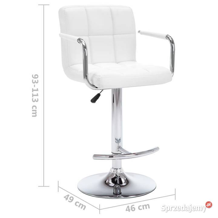 vidaXL Stołki barowe 2 białe sztuczna skóra Hokery Meble