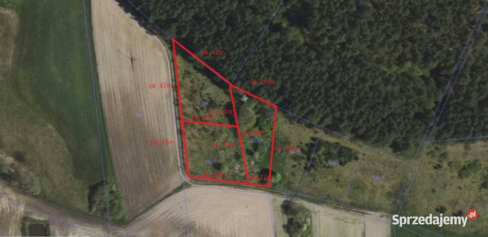 Działka 1094m2 w odl 600 m jez Żalskiego Dużego Ruda