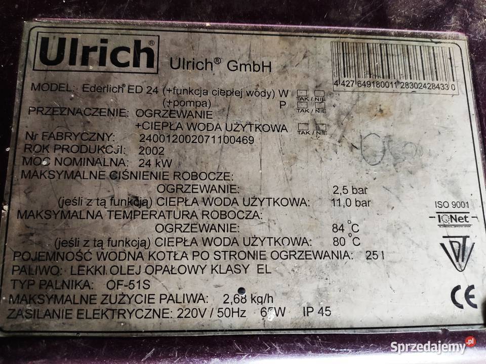 Kocioł olejowy Urlich Ederlich ED 24 Kołbiel