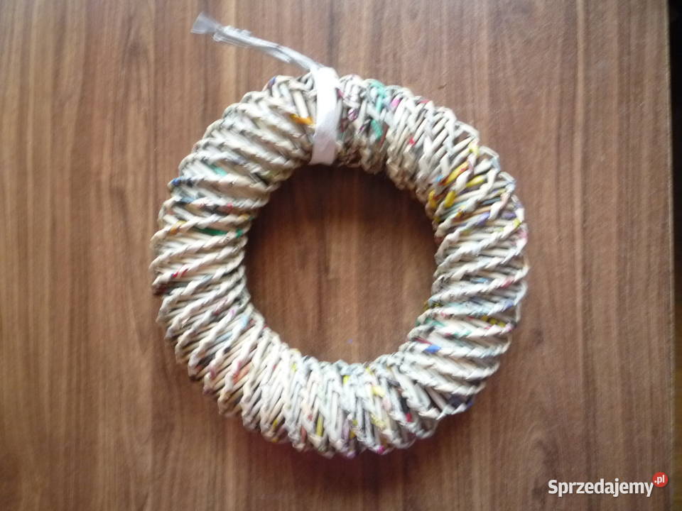 Duży Wianek baza do stroików Origami z gazet szary zachodniopomorskie Szczecin